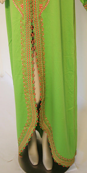 Moroccan Kaftan in Kelly Green