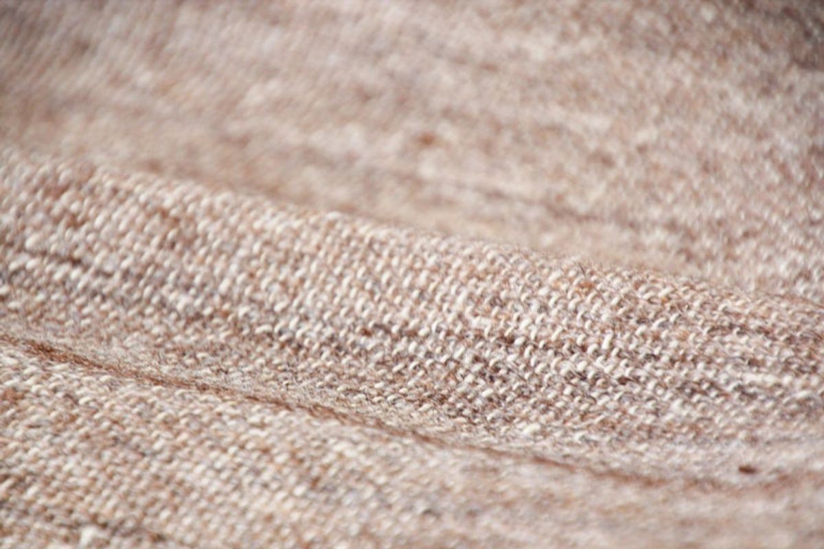 1960s Moroccan Vintage Flat-Weave Brown Tribal Organic Textile