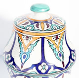 Moorish Ceramic Glazed Covered Jars Handcrafted in Fez Morocco