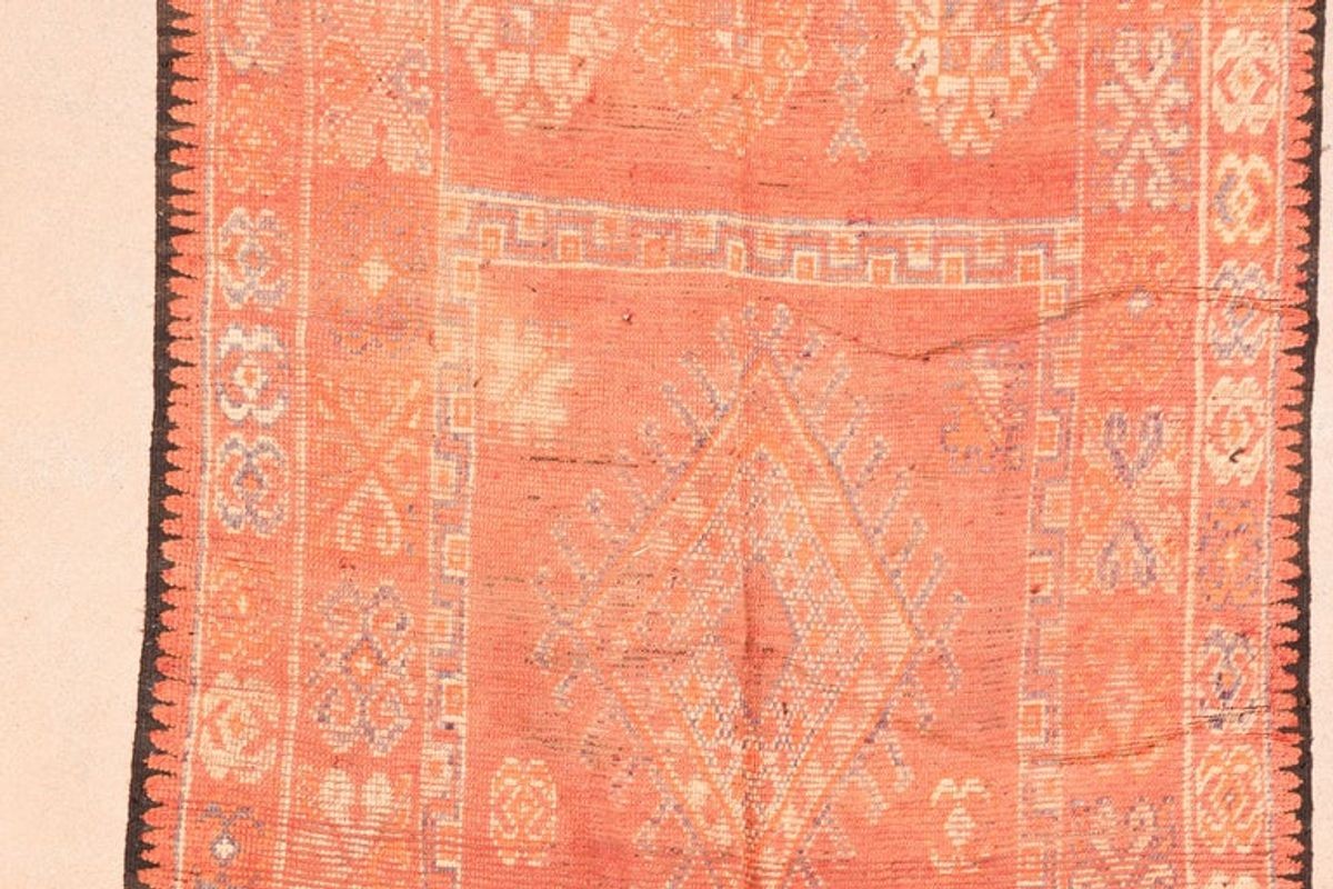 Vintage Moroccan Berber Tribal Wool Rug, 1960s, 6 x 11 Ft