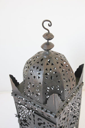 Large Moroccan Moorish Hurricane Metal Candle Lantern