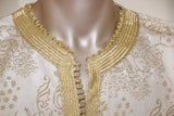 Moroccan Vintage Kaftan Gentleman Silver and Gold Caftan, circa 1970