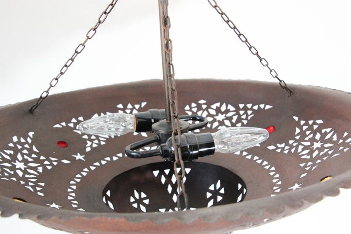 Handcrafted Moroccan Metal Chandelier with Moorish Design