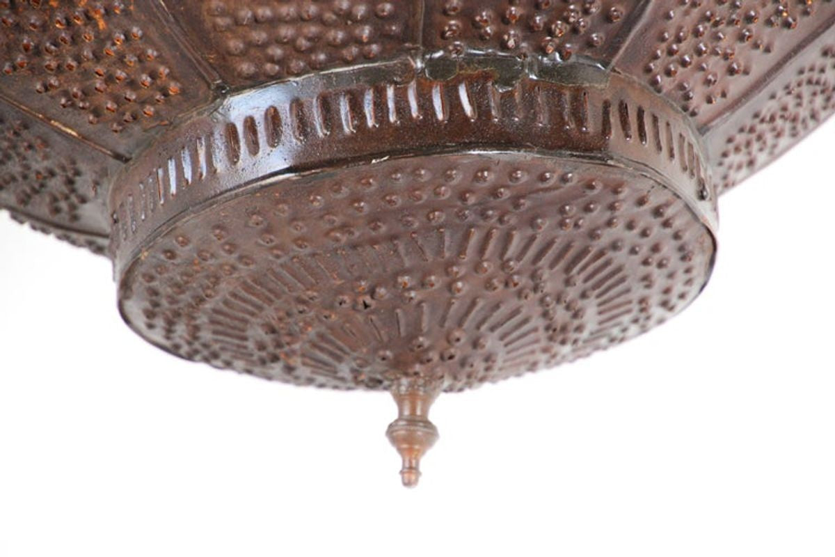 Handcrafted Moroccan Metal Orb Pendant, North Africa