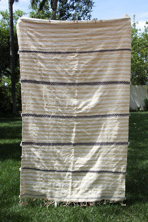 Vintage Moroccan Handcrafted Wedding Blanket Throw with Sequins