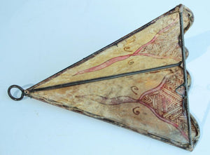Vintage North African Art Wall Sconce Parchment