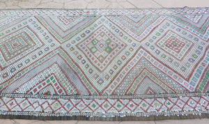 1960s Vintage Zemmour Moroccan Berber Rug Runner