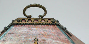 Large Jewelry Dowry Box Lacquered Teak and Brass India 1900