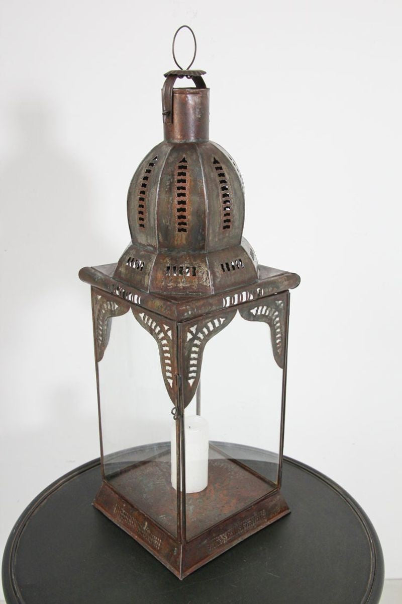 Moroccan Lantern in Metal and Clear Glass