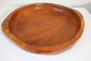 Large Vintage Hand Hewn Organic Teak Burl Bowl