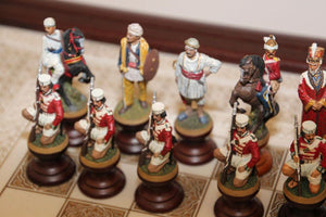 The Raj Hand Painted India-British War 1857 Game Chess with Table