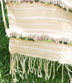 Vintage Tribal Moroccan Handcrafted Wedding Sequined Blanket Throw