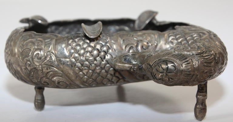 Mughal Indian Raj Style Elephant Shape Silver Ashtray
