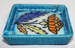 Blue Ceramic Ashtray by Aldo Londi for Bitossi Handcrafted in Italy