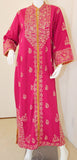 Vintage Moroccan Caftan Hot Pink with Gold, 1970's
