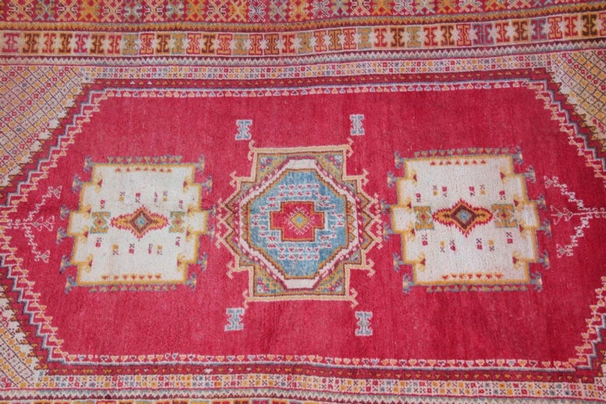 Vintage Moroccan Berber Rug by Weaver Tribes, Hand-Woven Wool, 1960
