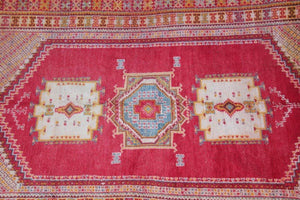 1960s Moroccan Vintage Hand-Woven Berber Rug