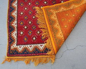 1960s Vintage Moroccan Hand-Woven Berber Carpet