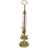 Italian Cast Brass Four Burner Lucerne Oil Lamp Antique 1850