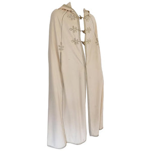 Elegant Moroccan Caftan Hooded Wool Burnous Cape, circa 1970