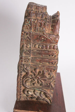 Wall Bracket Architectural Carved Wood Fragment from India