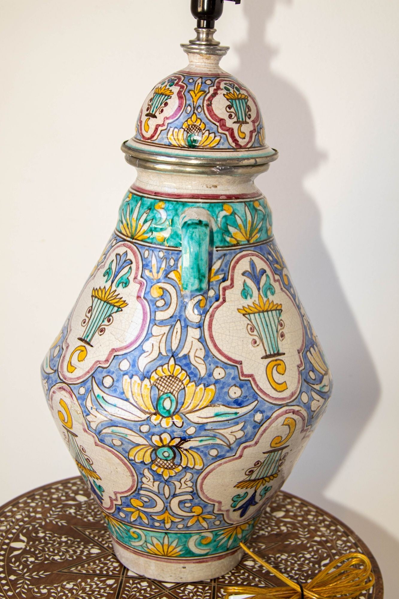Moroccan Moorish Ceramic Table Lamp with Spanish Granada Design