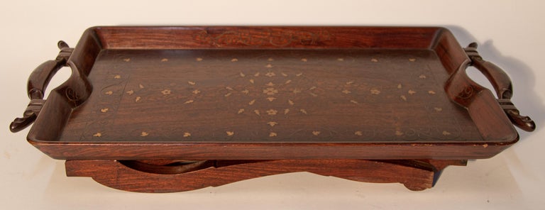 Vintage Anglo-Indian Inlaid Tray Table