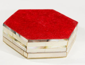 Handcrafted White Mother of Pearl Inlaid Moorish Octagonal Box