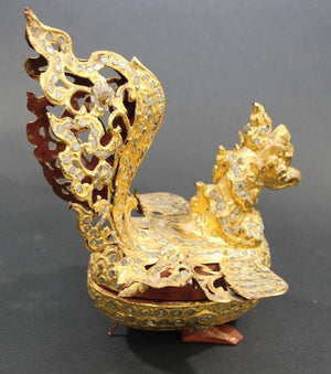 Burmese Bird-Shaped Betel Gold Lacquered Box