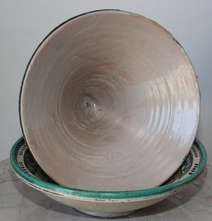 Moroccan Moorish Ceramic Bowl with Lid, Tajine from Fez