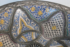 Decorative Moroccan Moorish Handcrafted Ceramic Bowl Dish from Fez