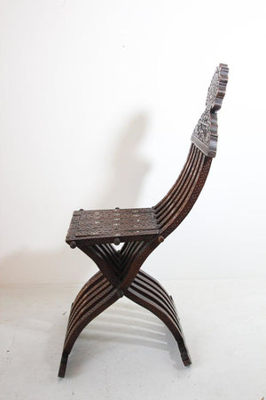 Moorish 19th Century Folding Chair Inlaid