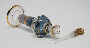 Moorish Hand Blown Gilt Glass Bohemian Perfume Bottle