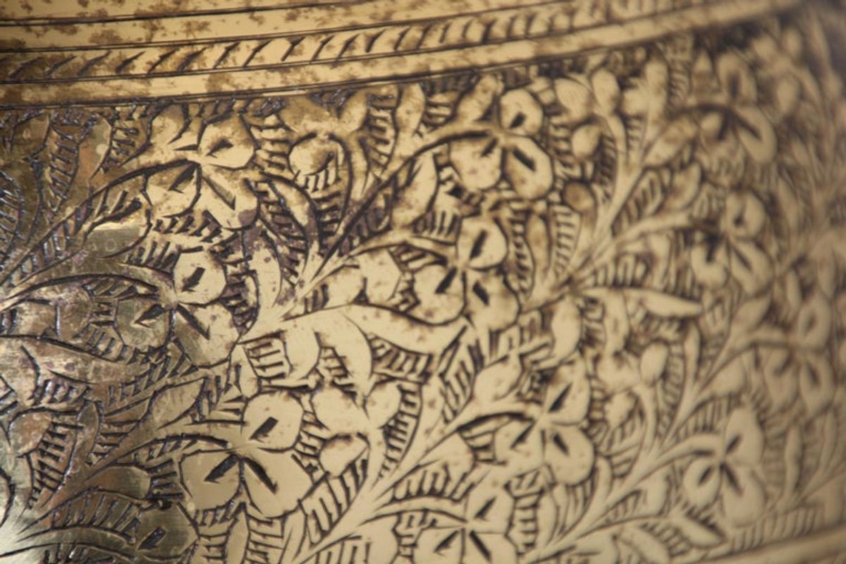 Anglo Indian Moorish Brass Table Lamp by Frederick Cooper