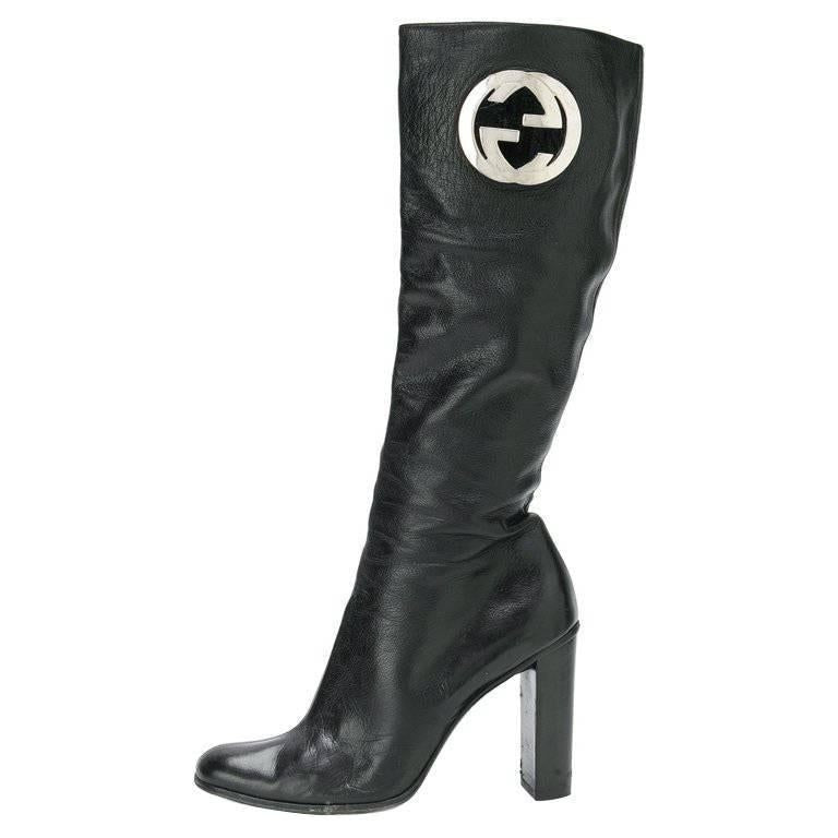GUCCI by Tom Ford Black Leather Boots 1999 E mosaik