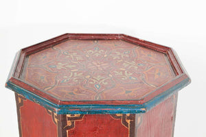 Moroccan Moorish Hand Painted Pedestal Table
