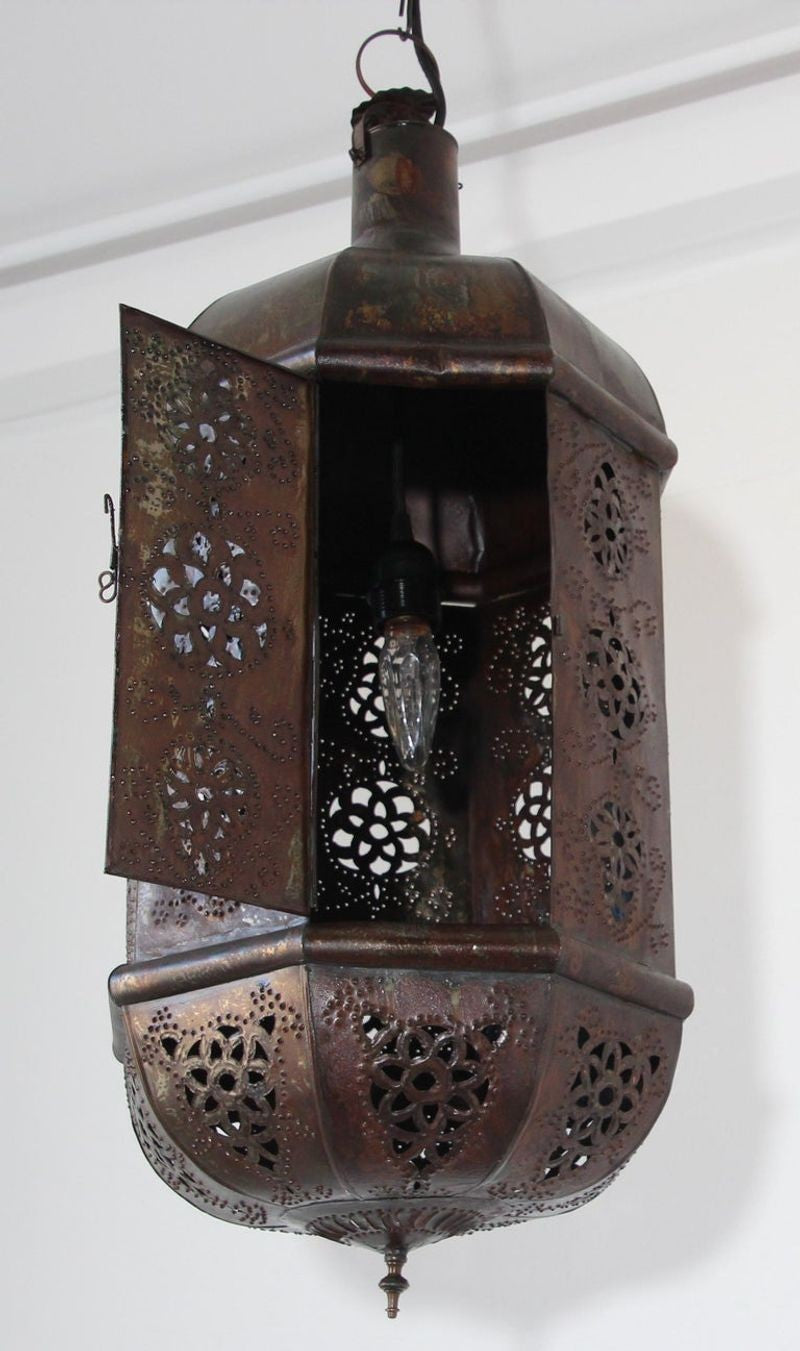 Moroccan Moorish Handcrafted Metal Lantern Pendant