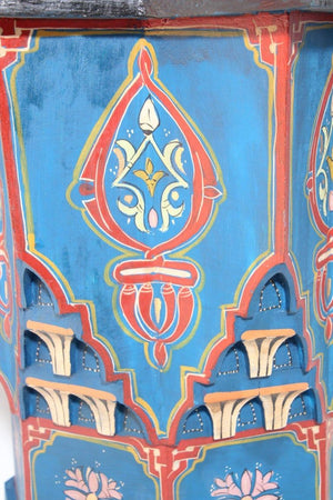 Moroccan Moorish Star Shape Blue Pair of Side Drinks tables 1960s