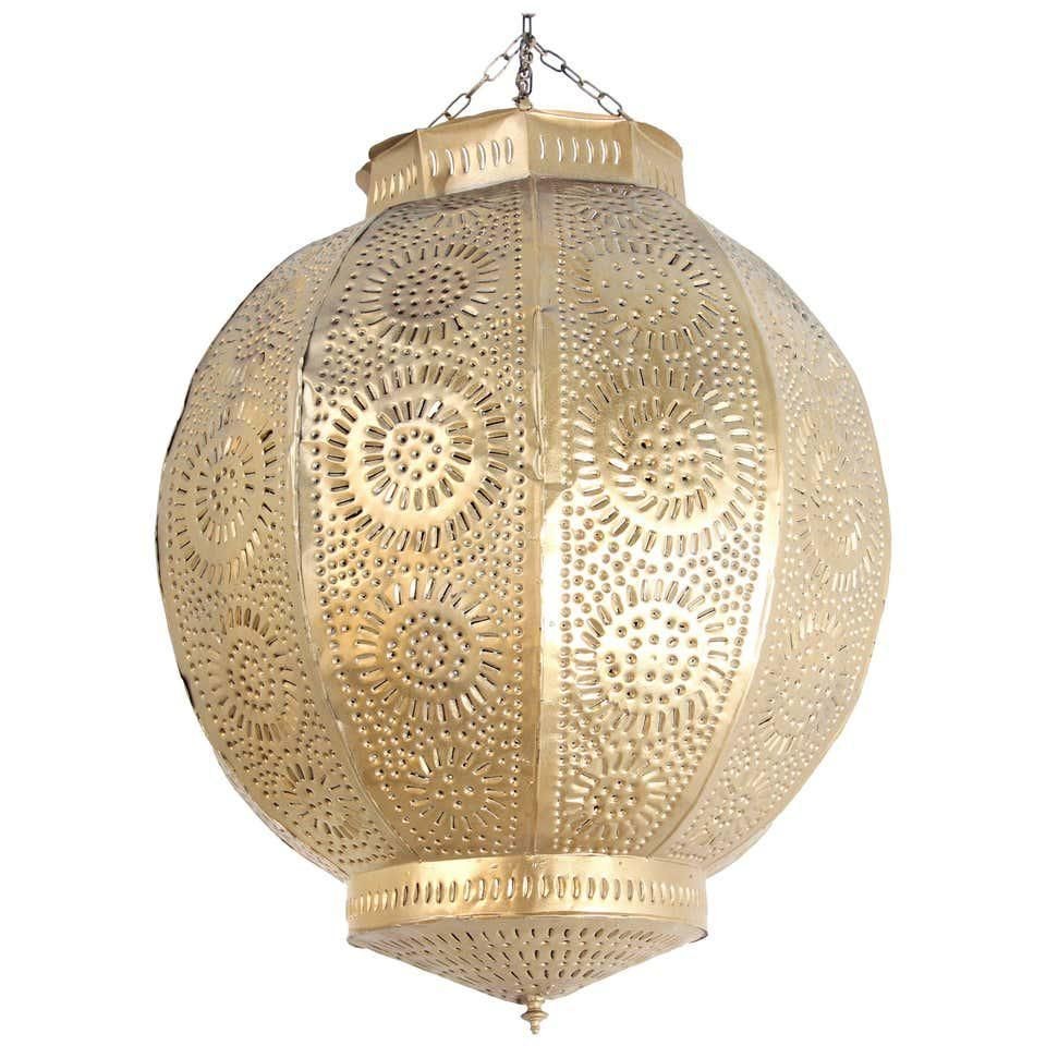 Handcrafted Moroccan Gilt Metal Pendant, North Africa