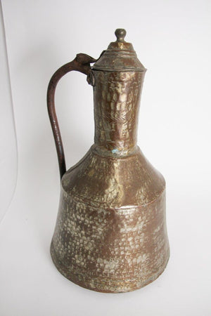 Antique 19th Century Middle Eastern Tinned Copper Ewer