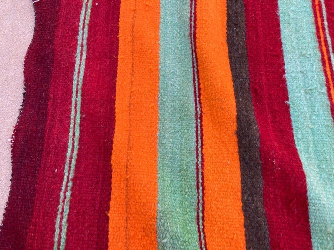 Moroccan Vintage Flat-Weave Kilim Rug North Africa
