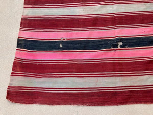 Moroccan Vintage Flat-Weave Stripe Kilim Rug