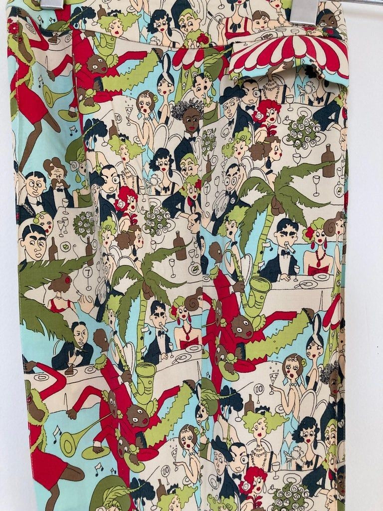 John Galliano Prints Vintage Pants, Rare Trousers, 1999's