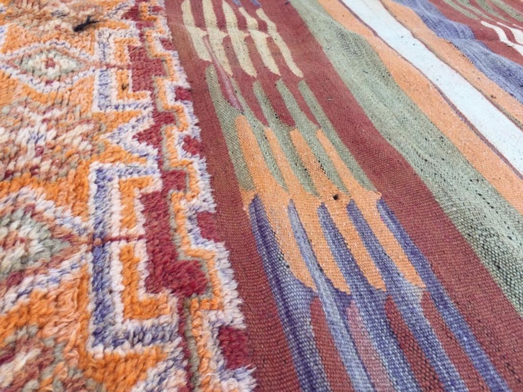1960s Authentic Moroccan Vintage Tribal Rug