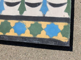 Moroccan Encaustic Cement Tile Border with Moorish Fez Design