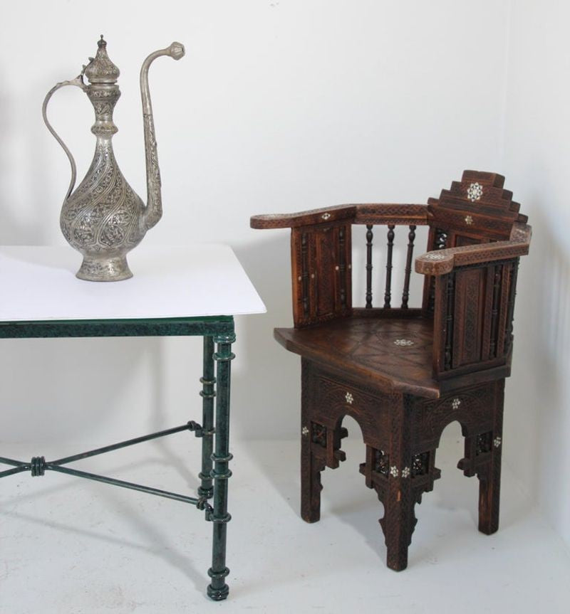 Middle Eastern Islamic Turkish Ottoman Tinned Copper Ewer