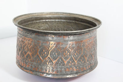 19th Century Indo Persian Mughal Tinned Copper Bowl