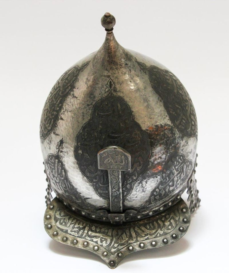 Islamic Indo Persian Kulah Khud Helmet with Arabic Inscription