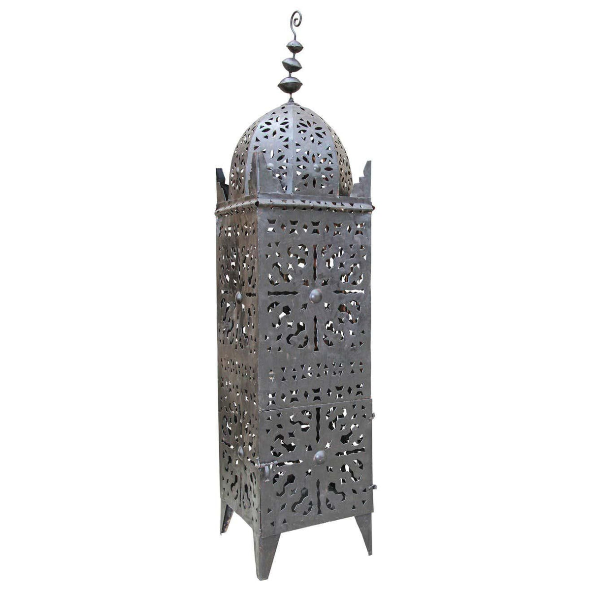 Large Outdoor Metal Moroccan Hurricane Candle Lantern