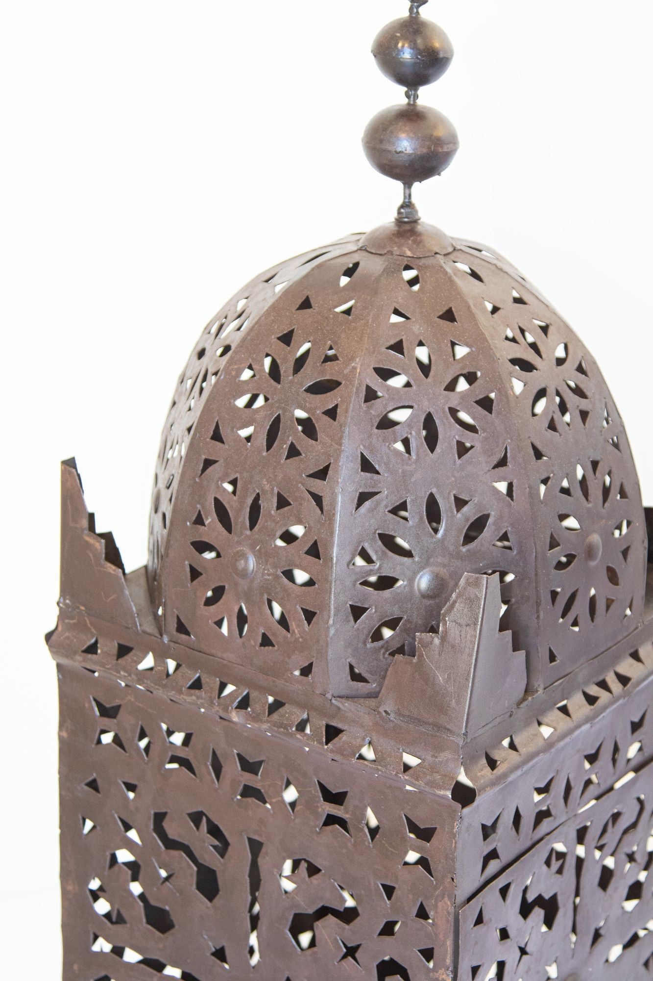 Outdoor Moroccan Hurricane Metal Candle Lantern